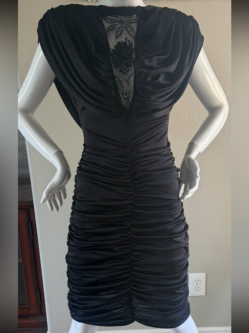 Climax David Howard Karen Okada Black Shirred Dress 4
